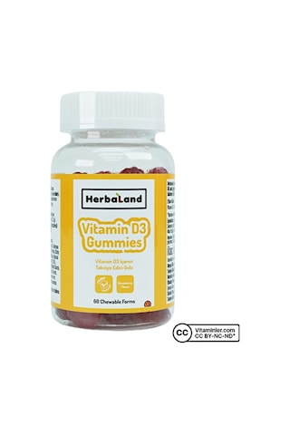 Herbaland Gummies Vitamin D3 60 Çiğnenebilir Form Çilek
