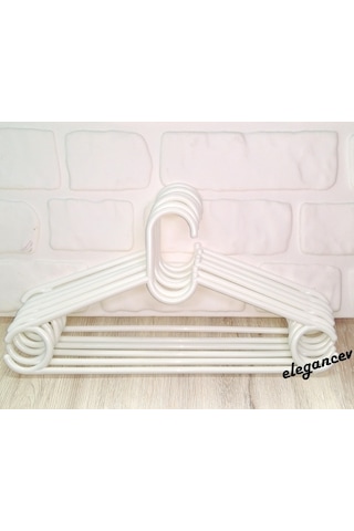 Sert Plastik Elbise Askısı Beyaz Renk 12-18-24 Adet Seçeneği 24 Adet
