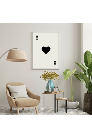 Siyah Kartlar Duvar Tablosu Çerçeveli 3'lü Set Beyaz Renk 21 X 30 Boyut/ebat