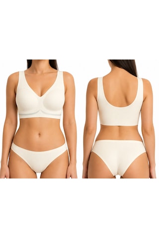 Best Bra Lazer 85 Dikişsiz Fitilli Lazer Kesim Balensiz Konfor Sütyen Bralette Ekru