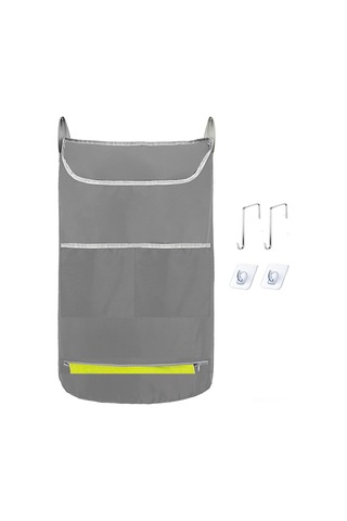 Monyee Duvar Kurulu Geniş Açık Yüksek Kapasiteli Ev Fıçısi - Banyo Ve Ev Çamaşırı Saklama Çantası - Gri Renk Diğer