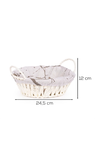 Porsima Mio-020 Hasır Görünümlü Yuvarlak Ekmek Sepeti Beyaz