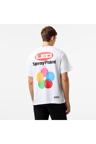 Leo Spray Paint Unisex Beyaz T-shirt