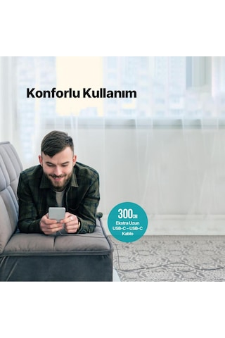 Ttec Süper Şarj Örgü 3 Metre 65w Type C Şarj Kablosu Samsung Huawei Apple Uyumlu MacBook Tablet Şarj Kablo