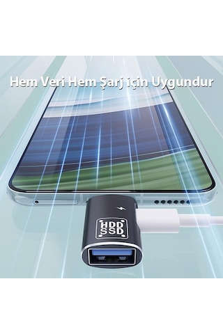 Polham 2in1 Type C To Type C Ve Usb Çevirici Otg Adaptör, Şarj Ve Data Aktarım Otg Çeviricisi
