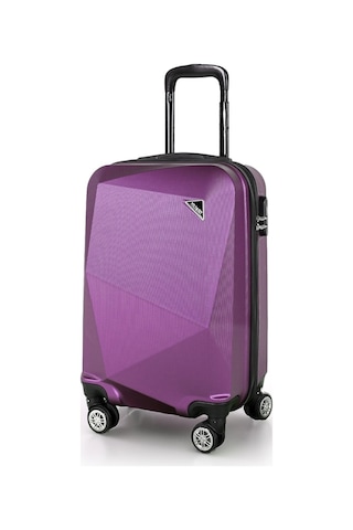 Polo&Sky Elmas Model Mor Renk Kabin Boy Valiz Bavul Mor