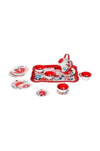 15 Parçalı Mini Çay Servisi Aksesuar Seti - Metalik Yapılı, Sağlam Kırılmaz Set, Çocuk Pretend Play Mutfak Aktivitesi