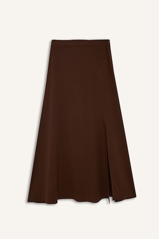 Defacto A Kesim Normal Bel Keten Karışımlı Maxi Etek E6024ax25smbn226 Kahve