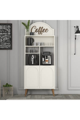 Lyon Kahve Köşesi 80cm - Krem / Ceviz