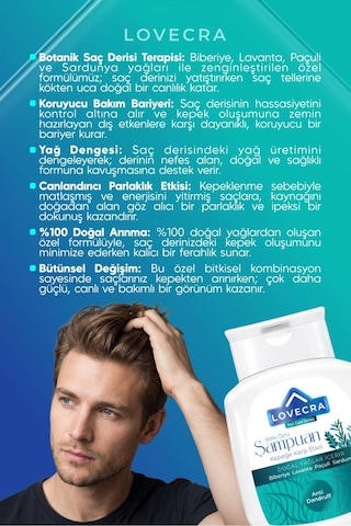 Kepekli Saçlar İçin Şampuan Biberiye Lavanta Paçuli Sardunya Yağı Bitki Özlü Bakım 290 Ml Tüm Saç Tipleri