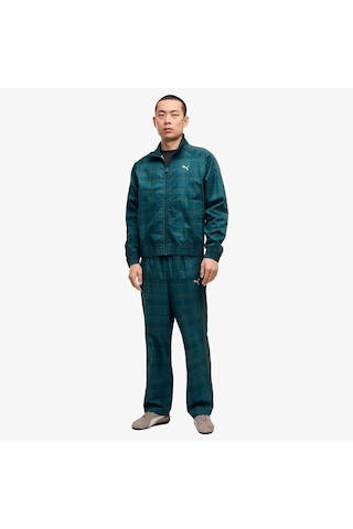 Puma T7 Relaxed Tartan Woven Erkek Yeşil Ceket 636731