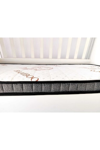 Kapitoneli 70x120x10 Soft Bamboo Bebek Yatağı Bmb-009 Beyaz