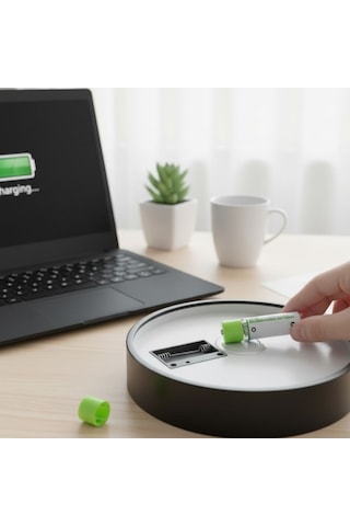 Mercansa Usb Şarjlı 1450mah Aa 1.2v Lityum Kalem Pil - 4'lü Set, Tekrar Şarj Edilebilir Uzun Ömürlü Dönüştürülebilir Batarya