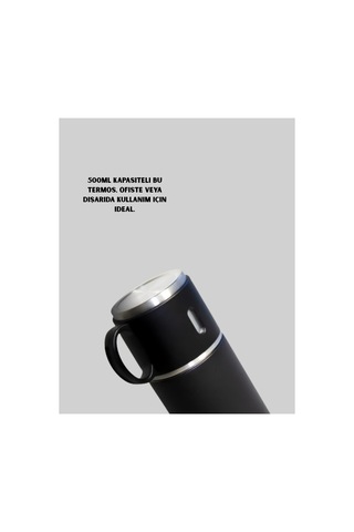304 Çelik Termos Seti 500 Ml 2 Bardaklı Sarı