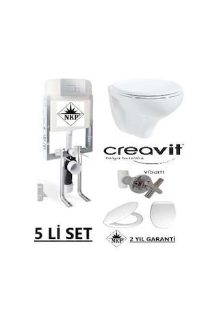 Nkp Gömme Rezervuar + Ara Kesme + Tp320 Creavit Asma Klozet + Akd