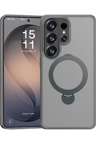 Galaxy S26 Ultra Uyumlu Kılıf M-safe Şarj Özellikli Benks Standlı Mist Protective Kapak Gri Gri