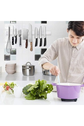 Pazly 20 İnç Paslanmaz Çelik Manyetik Bıçak Şeridi, Duvara Monte Mutfak Bıçakları Barı Gümüş