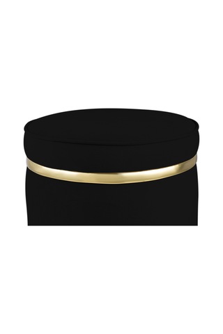 Zerafet Gold Kaplama Luxery Puf-siyah Babyface Kumaş Pofuduk Oturma Pufu&makyaj Pufu&bench