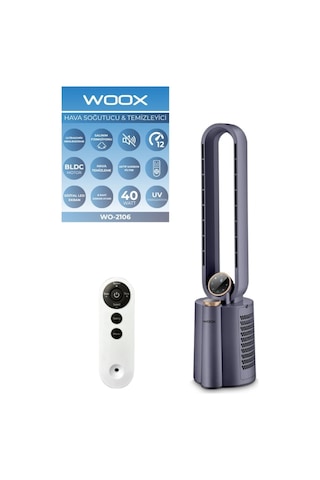 Woox Aktif Karbon Filtreli Zaman Ayarlı Dijital Ekran Hava Temizleyici Ve Hava Soğutucu Nemlendirici Siyah