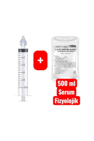 Hangzhou 1 Adet Burun Temizleme Şırıngası Silikon Başlıklı+yedek Başlık+500 Ml Yıkama Sıvısı