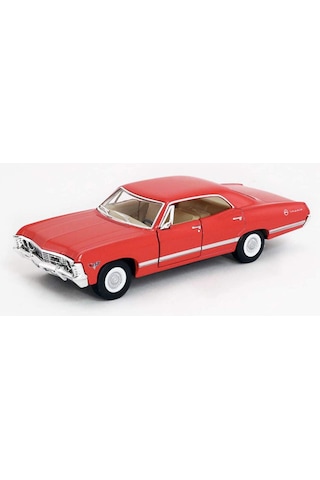 Kinsmart 1967 Chevrolet İmpala 1:34 Diecast Model Araba Kırmızı