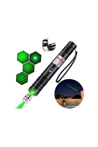 Usb Şarjlı Yeşil Laser Güçlü Işın, Uzun Menzil, Anahtarlıklı Taşınabilir Lazer Kalem