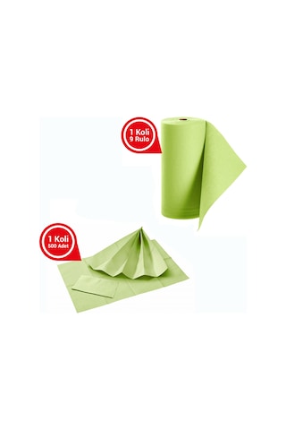 Dentreal Avrupa Rulo Hasta Önlüğü Ve Tabla Örtüsü Takım Green Lime