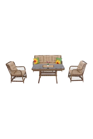 Lavida Bahçe Oturma Takımı Rattan Bahçe Balkon Takımı 3+1+1 Ve Sehpa Diğer