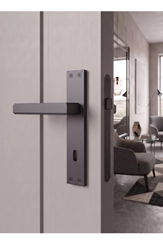 Lusso Antrasit 5 Adet Oda 2 Adet Wc Aynalı Kapı Kolu Set