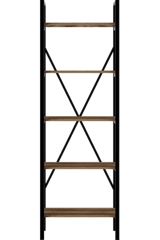 Ceramicaltr Siyah Sakramento Metal Kitaplık 5 Raflı - 60X180 Cm