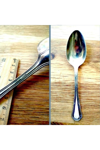 Omeniv Antika Alpaka Gümüş Kaplı Kaşık Servis Kaşığı Damgalı 75Gr