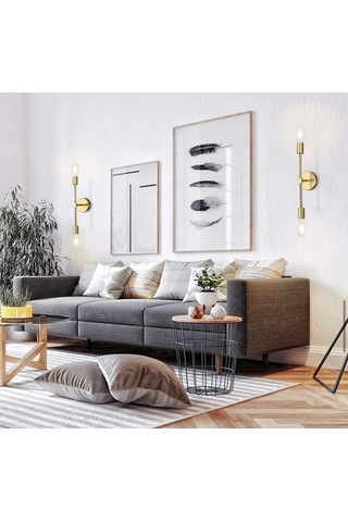 Burenze Modern Tasarım Eskitme Gold Sarı Duvar Aplik