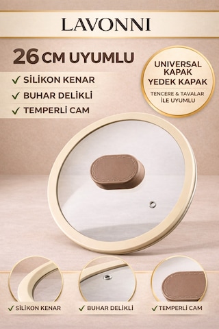 26 Cm Silikon Cam Kapak Ve Tepeleri