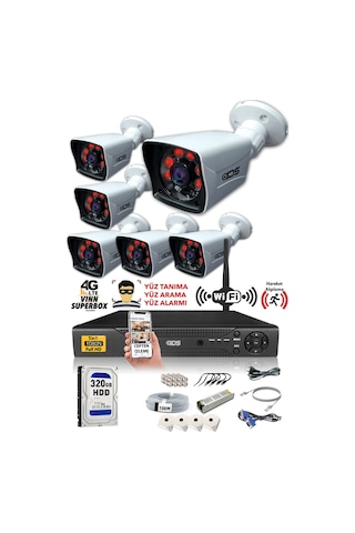 Ids - 6 Kameralı 1080P Fullhd 5Mp Sony Lensli Kamera Seti - 2021