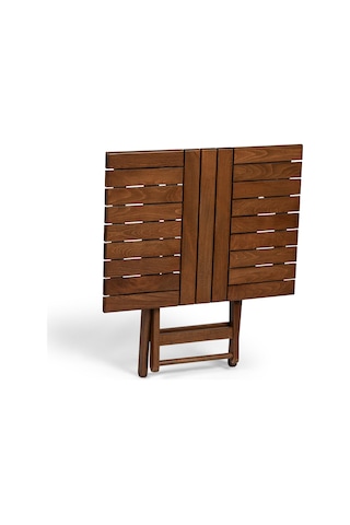 Atina Katlanır Masa 60x80 - Dış Mekan Ahşap Bahçe, Balkon Masası Ceviz