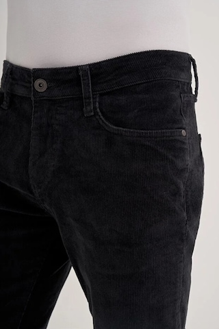 Cazador Vintage Terry Slim Fit Boru Paça Kadife Pantolon Siyah