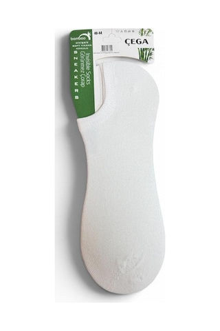 Çega Socks Erkek Görünmez Bambu Dikişsiz Sneaker Çorap 6'lı Beyaz Beyaz
