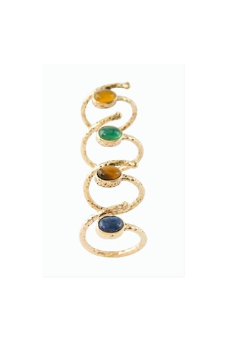 Oval Doğaltaşlı Otantik Yüzük - Lapis N145 Çok Renkli