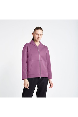 Lescon Kadın Fermuarlı Kapüşonlu Sweatshirt 24n-2126 24ntbl002126 Gül Kurusu