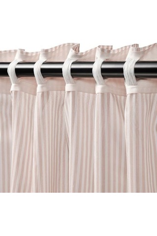 Ikea Bymott Tül Perde 120x300 Cm Beyaz-pembe Pembe-beyaz