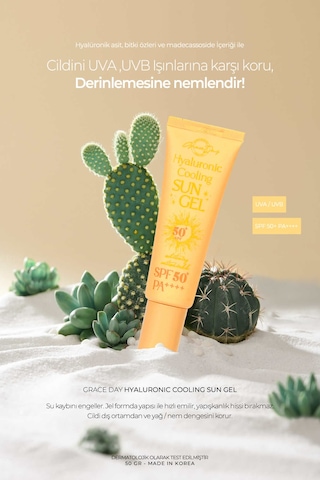 Grace Day Hyalüronik Asit Nemlendirici UVA - UVB Vegan Güneş Kremi Hyaluronic
