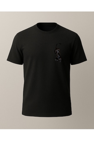 Hugo Boss Etnik Puma Baskılı T-shirt Siyah