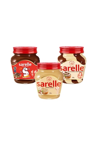 Sarelle 350 Gr Kakaolu Fındık Kreması - Duo - Fındık Ezmesi 3 Lü Karma Paket