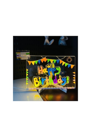 Led Aydınlatmalı Yazı Ve Çizim Tahtası - Küçük Boy 20x20 Cm Belirtilmemiş