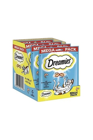 Dreamies Mega Pack İç Dolgulu Somonlu Kedi Ödül Bisküvisi 4 x 180 G