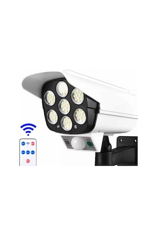 Güneş Enerjili Kamera Görünümlü Led Bahçe Aydınlatması Pır Hareket Sensörlü Ip66