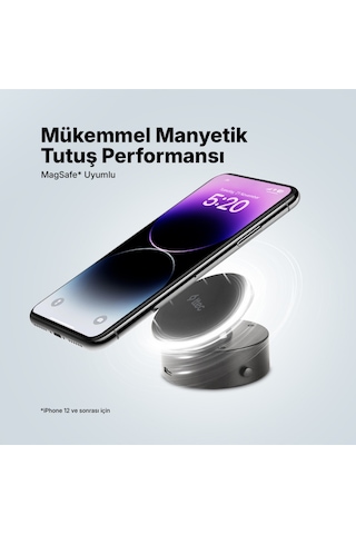 Easydash Pro M Magsafe Uyumlu Telefon Tutucu 2tt40 Smarthold Teknolojisi Ile Otomatik Vakumlama Siyah