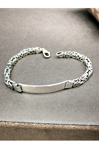 Omar Silver Erkek Kral Kare 4,5/5Mm Plakalı Künye 27 Gr