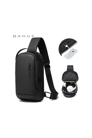 Prestigegoods Bange Çok Fonksiyonlu Omuz Çantası, Siyah, 31x18x11cm, 570g, Hafif, Dayanıklı, Geniş Kapasite, Hızlı Ayar Siyah