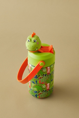 Karaca Duosip Dino Çocuk Pipetli Dinazor Tasarımlı Okul Su Matarası Termos 350 ml